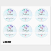 3 pastel Waterverf vlinders zeep / kaars Ronde Sticker (Vel)