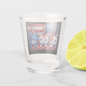 3 Patriotic Kittens With American Flag Shot Glas (Achterkant)