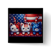 3 Patriottische Kittens Met Amerikaanse Vlag
