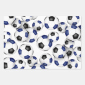 3 PC Coördinerende Blauwe Team Kleuren voetballen Inpakpapier Vel (Voorkant)