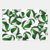 3 PC Coördinerende Groene Team Kleuren Basketballe Inpakpapier Vel (Voorkant)