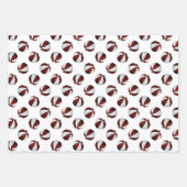 3 PC Coördinerende Maroon Team Kleuren Basketballe Inpakpapier Vel (Voorkant 3)