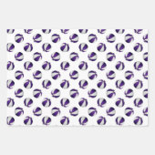 3 PC Coördinerende paarse Team Kleuren Basketballe Inpakpapier Vel (Voorkant 3)