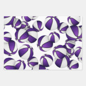 3 PC Coördinerende paarse Team Kleuren Basketballe Inpakpapier Vel (Voorkant)