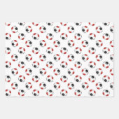 3 PC Coördinerende Rood Zwart Team Kleuren Voetbal Inpakpapier Vel (Voorkant 3)