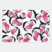 3 PC Coördinerende Roze Zwarte Basketballen Inpakpapier Vel (Voorkant)
