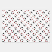 3 PC Variëteit Maroon Zwart Team Kleuren Voetbal Inpakpapier Vel (Voorkant 3)