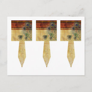 3 Peacock Feather Wedding Cup Cake Picks Briefkaart