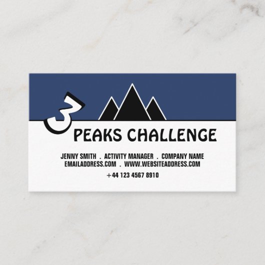 3 Peaks Challenge, Visitekaartje voor bergbeklimme (Voorkant)