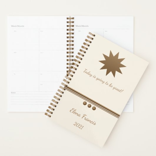3 penseelpenseel goud en crèmepanner planner (Display)