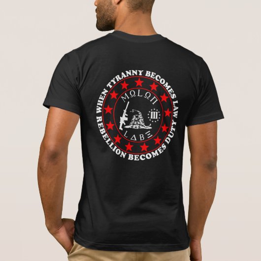 3-Percenter, Molon Labe, Gadsden Snake, T-Shirt (Achterkant)