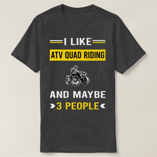3 personen ATV Quad Riding T-shirt (Design voorkant)