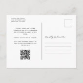 3 Photo Arch QR Code Navy Blue Bewaar de datum Briefkaart (Achterkant)