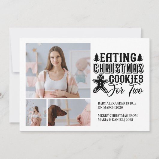 3 Photo Christmas Cookies for 2 Pregnancy  Feestdagenkaart (Voorkant)
