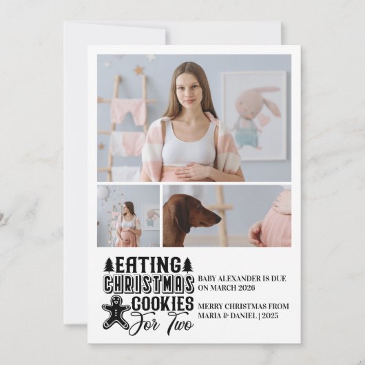 3 Photo Christmas Cookies for 2 Pregnancy  Feestdagenkaart (Voorkant)