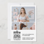 3 Photo Christmas Tree Pregnancy Announcement Feestdagenkaart (Voorkant)