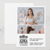 3 Photo Christmas Tree Pregnancy Announcement Feestdagenkaart (Voorkant / Achterkant)