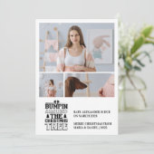 3 Photo Christmas Tree Pregnancy Announcement Feestdagenkaart (Staand voorkant)