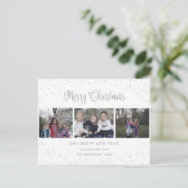 3 Photo Collage Calligrafie Feestdagenkaart (Staand voorkant)