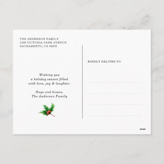 3 Photo Collage Calligrafie Feestdagenkaart (Achterkant)