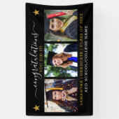 3 Photo Collage Congrats 2022 Afstuderen Black Gol Spandoek (Verticaal)