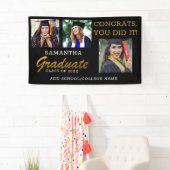 3 Photo Collage Congrats Afstuderen 2022 Black Gol Spandoek (Insitu)