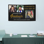 3 Photo Collage Congrats Afstuderen 2022 Black Gol Spandoek (Beurs)