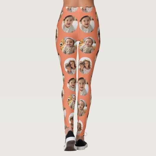 3 Photo Collage Half Brick Pattern - Koraalcirkel Leggings (Achterkant)