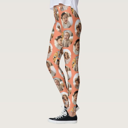 3 Photo Collage Half Brick Pattern - Koraalcirkel Leggings (Links)