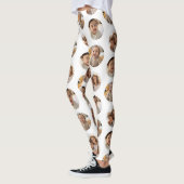 3 Photo Collage Half Brick Pattern - Witte Cirkel Leggings (Links)