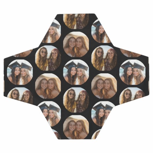 3 Photo Collage Half Brick Pattern - zwarte cirkel Voetbal (Enkel)