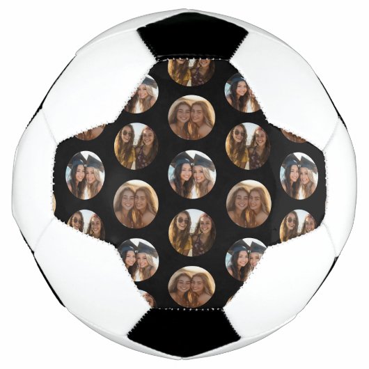 3 Photo Collage Half Brick Pattern - zwarte cirkel Voetbal (Voorkant)