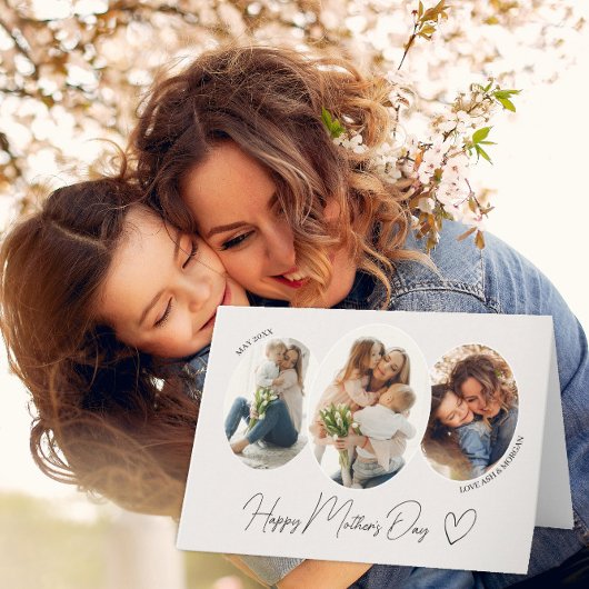 3 Photo Collage Happy Mother’s Day Bedankkaart