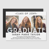 3 Photo Collage Magnetic Graduation Announcement Magnetische Uitnodiging (Voorkant / Achterkant)