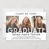 3 Photo Collage Magnetic Graduation Announcement Magnetische Uitnodiging (Voorkant)