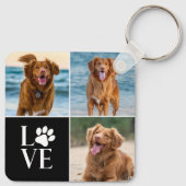 3 Photo Collage Pet Custom Love Dog Lover Sleutelhanger (Achterkant)