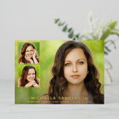 3 Photo Collage School Afstuderen Aankondiging (Staand Voorkant)