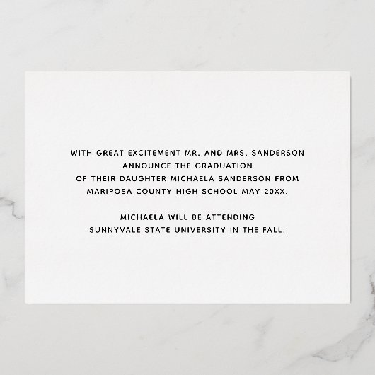 3 Photo Collage School Afstuderen Aankondiging (Achterkant)