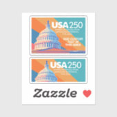 3 Photo Collage - USA 250 Capital Dome Amerika Sticker (Vel)