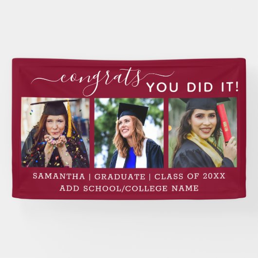 3 Photo Congrats Afstudeerder 2023 Afstuderen Burg Spandoek (Horizontaal)