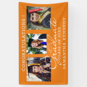 3 Photo Congratulations Graduate Graduation Orange Spandoek (Verticaal)
