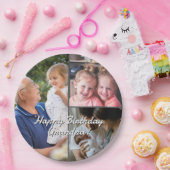 3-Photo Custom Party Plates Personalized Text Papieren Bordje (Feest)
