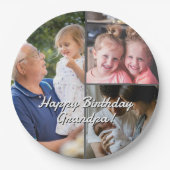 3-Photo Custom Party Plates Personalized Text Papieren Bordje (Voorkant)