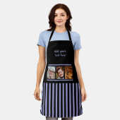 3 photo custom text black purple striped  schort (Gedragen)