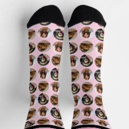 3 Photo Dachshund Crew Socks Sokken
