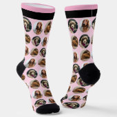 3 Photo Dachshund Crew Socks Sokken (Gebogen)