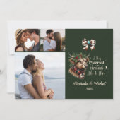 3 Photo Highland Cow Merry Christmas Mrs and Mr Feestdagenkaart (Voorkant)