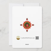 3 Photo Holiday Red + Green Christmas Tree Card Feestdagenkaart (Achterkant)