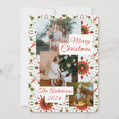 3 Photo Holiday Red + Green Ladybug Christmas Card Feestdagenkaart (Voorkant)