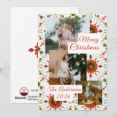 3 Photo Holiday Red + Green Ladybug Christmas Card Feestdagenkaart (Voorkant / Achterkant)